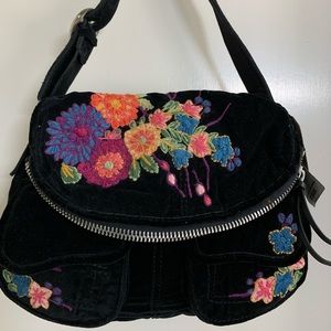 Lucky Brand Velvet Embroidery Bag Boho
